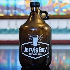 Growler on bar
