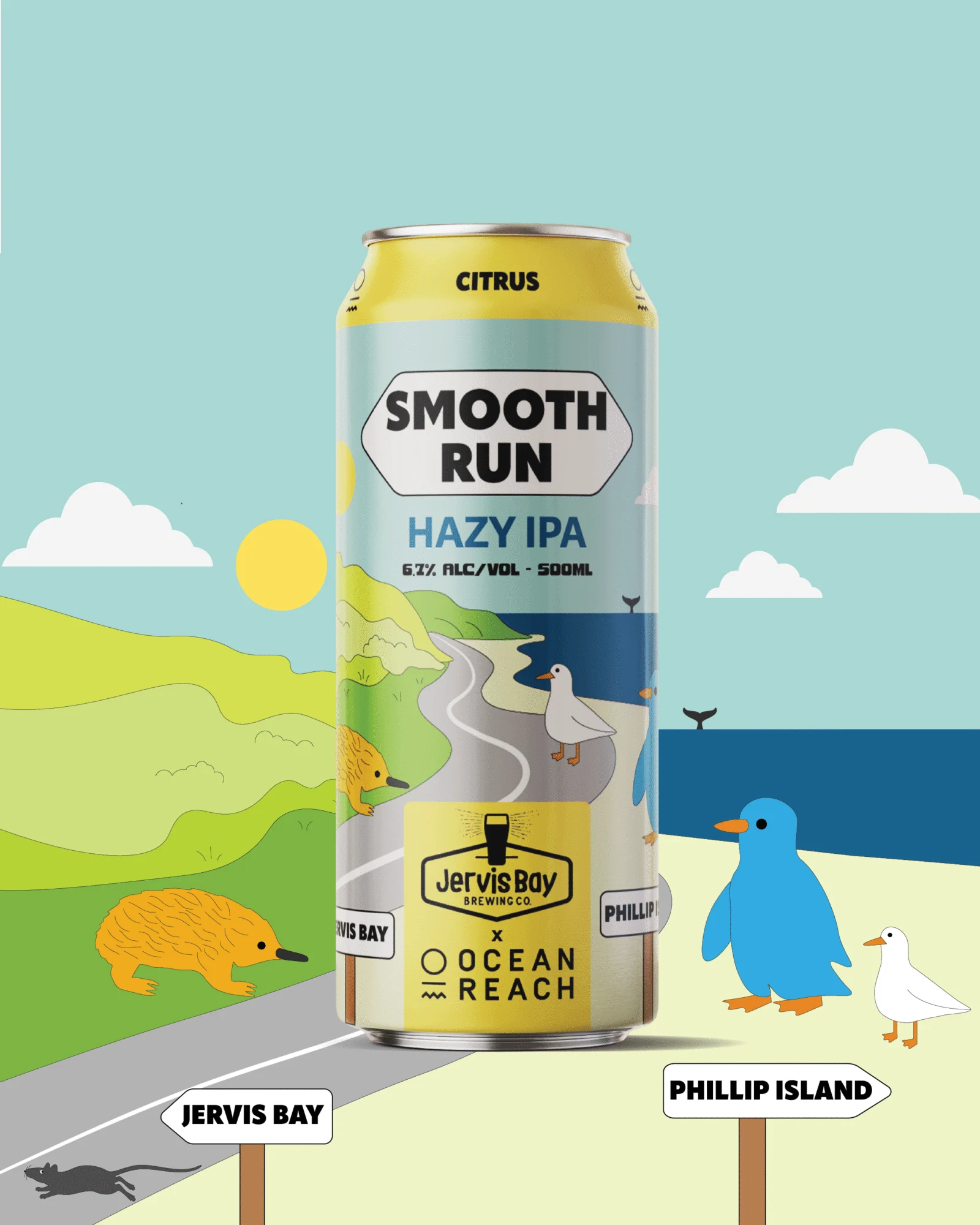 Jervis Bay Brewing x Ocean Reach Collab - Smooth Run Hazy IPA - 500ml